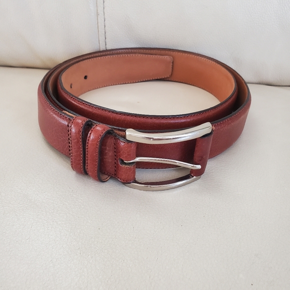 Brown Genuine Leather Men's Belt 46" - Picture 1 of 8